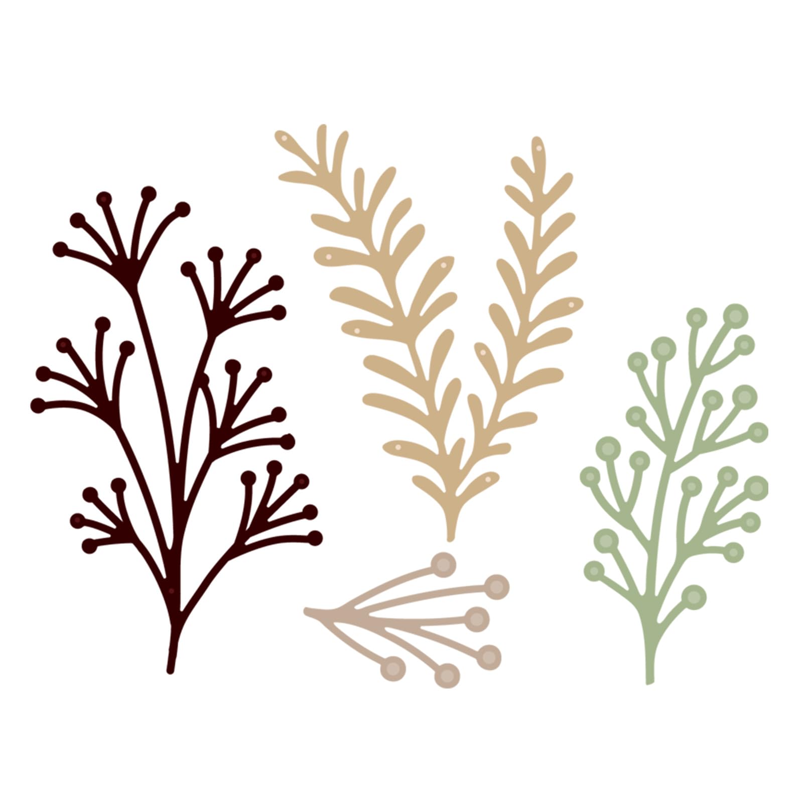 Briartw Vintage Leaf Branch Cutting Dies for Cards Making,Garden Greens Stems Metal Stencil Template for DIY Scrapbooking Embossing Decoration,Craft Tool