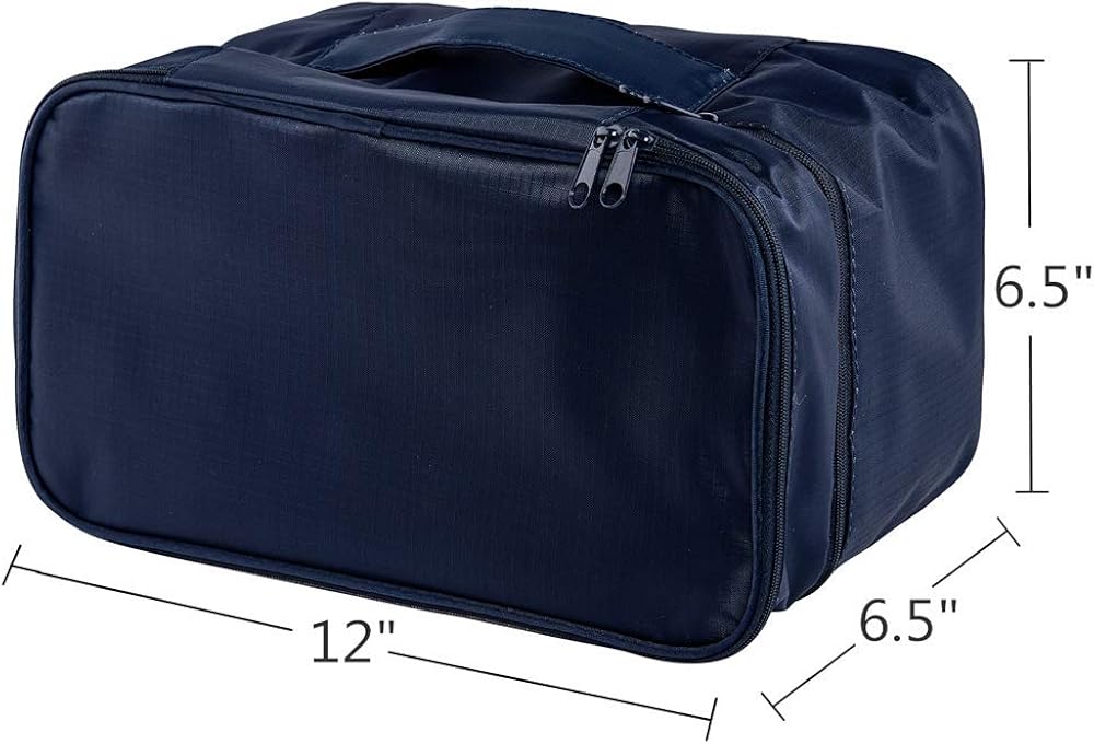  | Travel Underwear Organizer Bag, JJ POWER Lightweight Double Layer Large Capacity Cosmetic Bag- Multiple Compartments and Pockets (Watermelon Red) | Packing Organizers