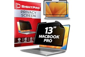 SightPro Easy On/Off Privacy Screen for MacBook Pro 13 Inch (2016-2023, M1, M2) Laptop Privacy Filter and Anti-Glare Protector