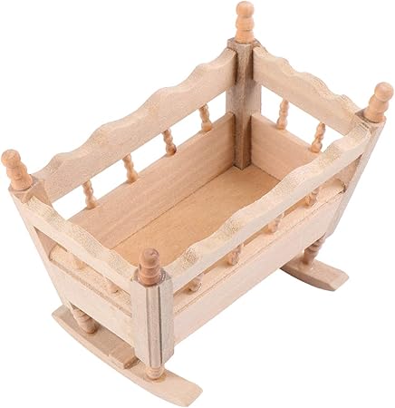 IMIKEYA Wooden Doll Cradle Doll 