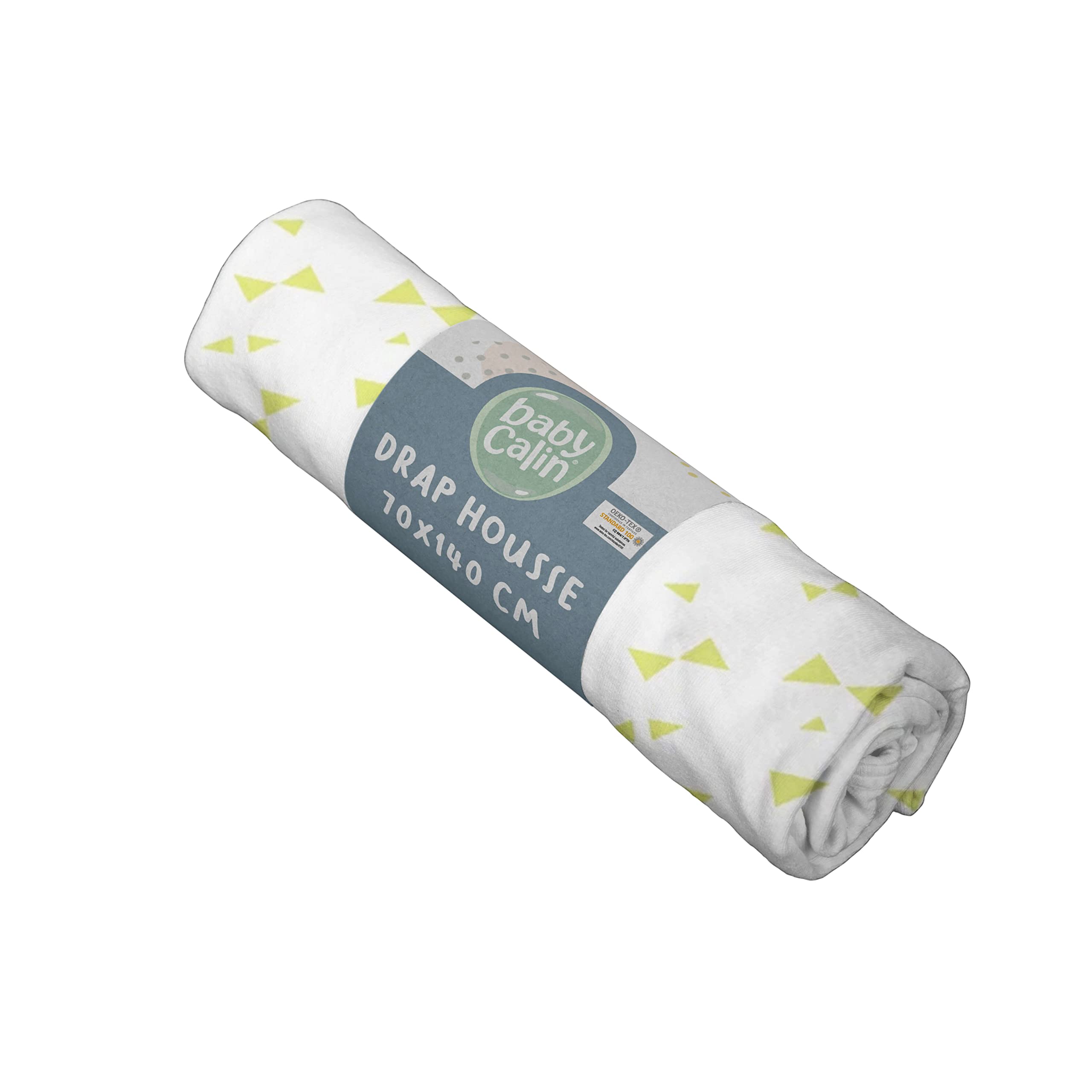 BabyCalin BBC414722 Spannbettuch, 70cm x 140cm, Grüner Knotendruck, grün, 1 Stück