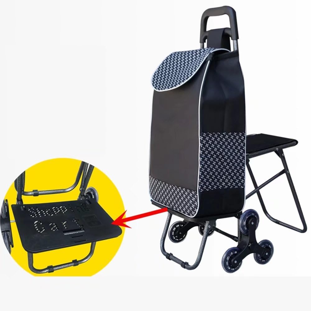 Collapsible trolley/shopping cart/luggage trolley, seat, multi-purpose (Color #02)