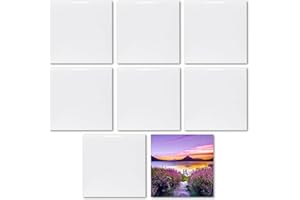 MR.R 8 Pack Sublimation Blanks 8x8 White Glossy Ceramic Tiles Crafts for Heat Press Transfer Printing Customized Photo Frame Novelty for Wedding, Birthday Gift, Decoration (20x20cm)