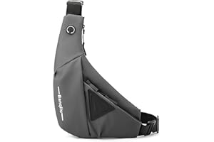 Long Keeper Sling Crossbody Bag - Men Water Resistant Chest Bag Casual Hiking Cycling Slim Lightweight Shoulder Backpack