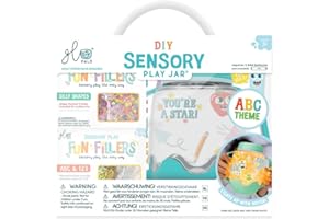 Glo Pals® Sensory Jar Gift Set: ABC Sensory Play Set with Blue Sensory Play Jar, Fun Fillers, and Reusable ABC & 123 Cling St