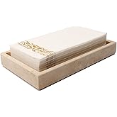 Shonmogar Natural Travertine Guest Towel Holder, Stone Napkin Holder for Bathroom,Gorgeous Bathroom Napkin Holder Tray, Stylish Guest Towel Holder Tray for Bathroom Toilet Dining Table, Beige