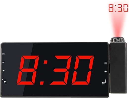 Amazon Com Allomn Projection Alarm Clock With Fm Radio