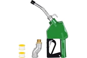 PHATRIP 3/4" Green NPT Fuel Transfer Nozzle Kit, High Flow Auto Shut-Off Fuel Nozzle with 360° Hose Swivel, Suitable for Diesel, Gasoline, Kerosene (13/16" Spout, 3 Gear Padlock, 16 GPM)