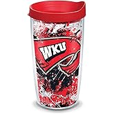 Tervis Western Kentucky Hilltoppers Splatter Tumbler with Wrap and Red Lid 16oz, Clear