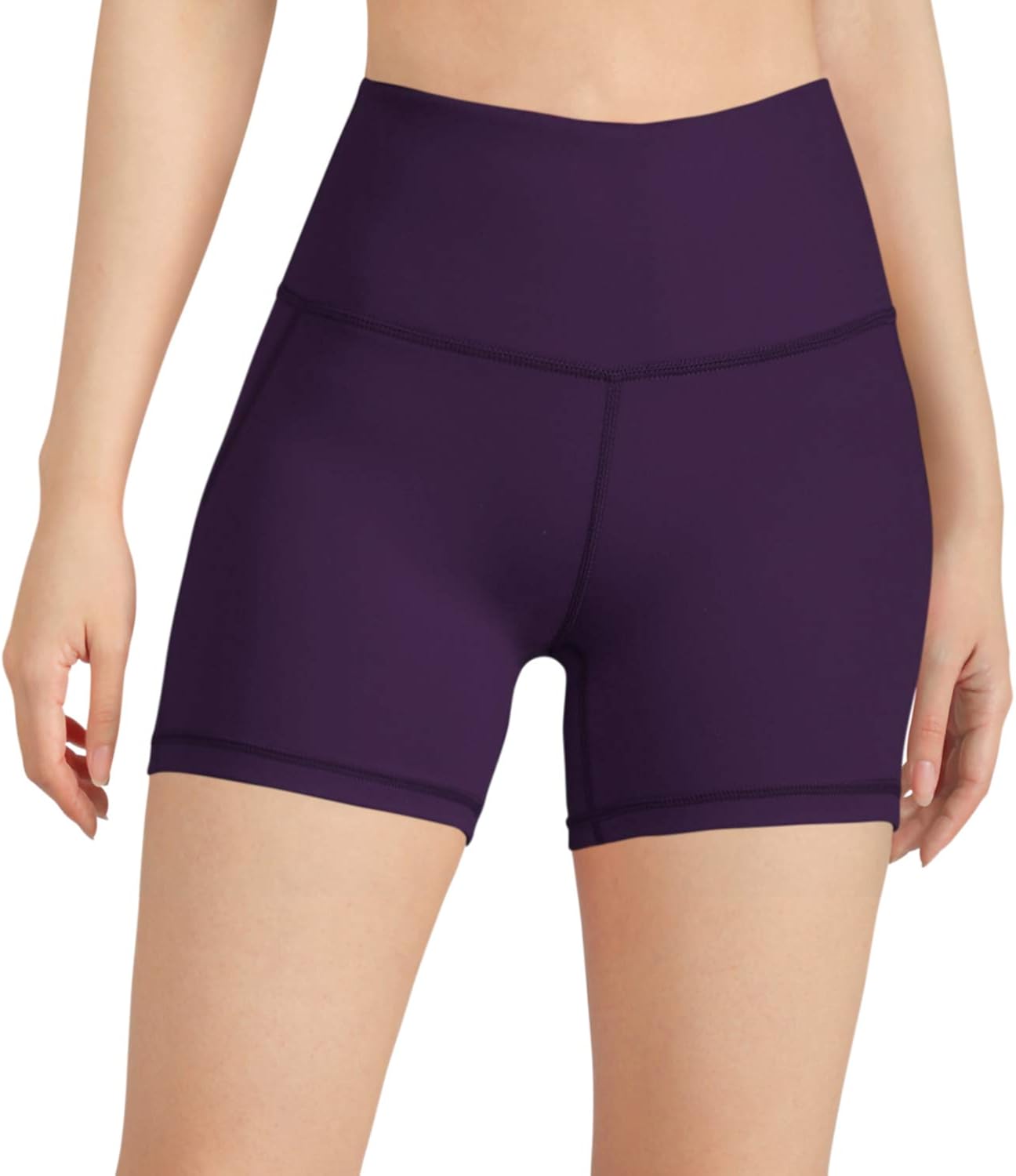 ODODOS Women's Yoga Short Tummy Control Workout Running Athletic Non See-Through Yoga Shorts with Hidden Pocket: Clothing