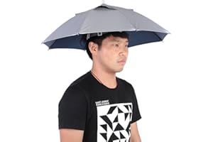 Umbrella Hat, 25 inch Handfree Umbrella Waterproof UV Folding Sun Rain Umbrella for Outdoor Beach Fishing Hiking Golf Party G