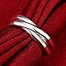 BOHG Jewelry Womens 925 Sterling Silver Plated Triple Interlocked Rolling Eternity Ring Love Wedding Band