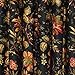 Waverly Felicite Floral Rod Pocket Window Curtain for Living Room (1 Panel), 50 in x 84 in, Noir