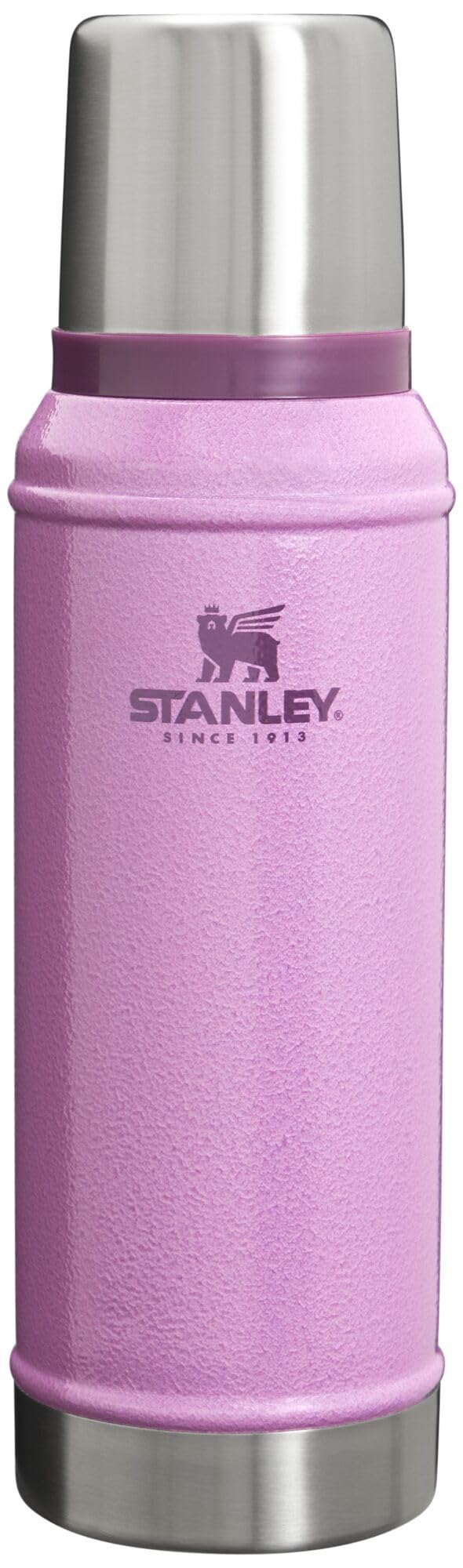 Stanley Classic Legendary Vacuum Bottle 1.0 qt | Wide Mouth with Leakproof Cup Lid | Keep Drinks Hot or Cold | Packable for Travel | Insulated Stainless Steel Thermos | BPA-Free | Hammertone Lilac Image