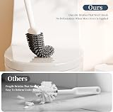 ASOBEAGE Silicone Toilet Brush Set White 2 Pack, Flexible Head, Wall Mount view 4