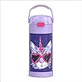 THERMOS FUNTAINER Water Bottle with Straw - 12 Ounce - Kids Stainless Steel Vacuum Insulated Water Bottle with Lid, Cool Caticorns