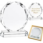 Mipcase Engravable Crystal Award Plaque for Employee Recognition | Blank Octagon Glass Trophy for Corporate Awards, Achievement, Sports Competition, Graduation, Appreciation Gift