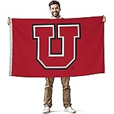 Utah Utes College Sports Printed Flag - NCAA Licensed - Nylon - School Banner (Gray, Red, White) (3' x 5')