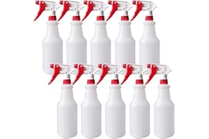 Looknniy 10 Packs 32oz Empty Spray Bottles Plastic Heavy Duty Refillable Spray Bottles with Adjustable Nozzle and Measurement