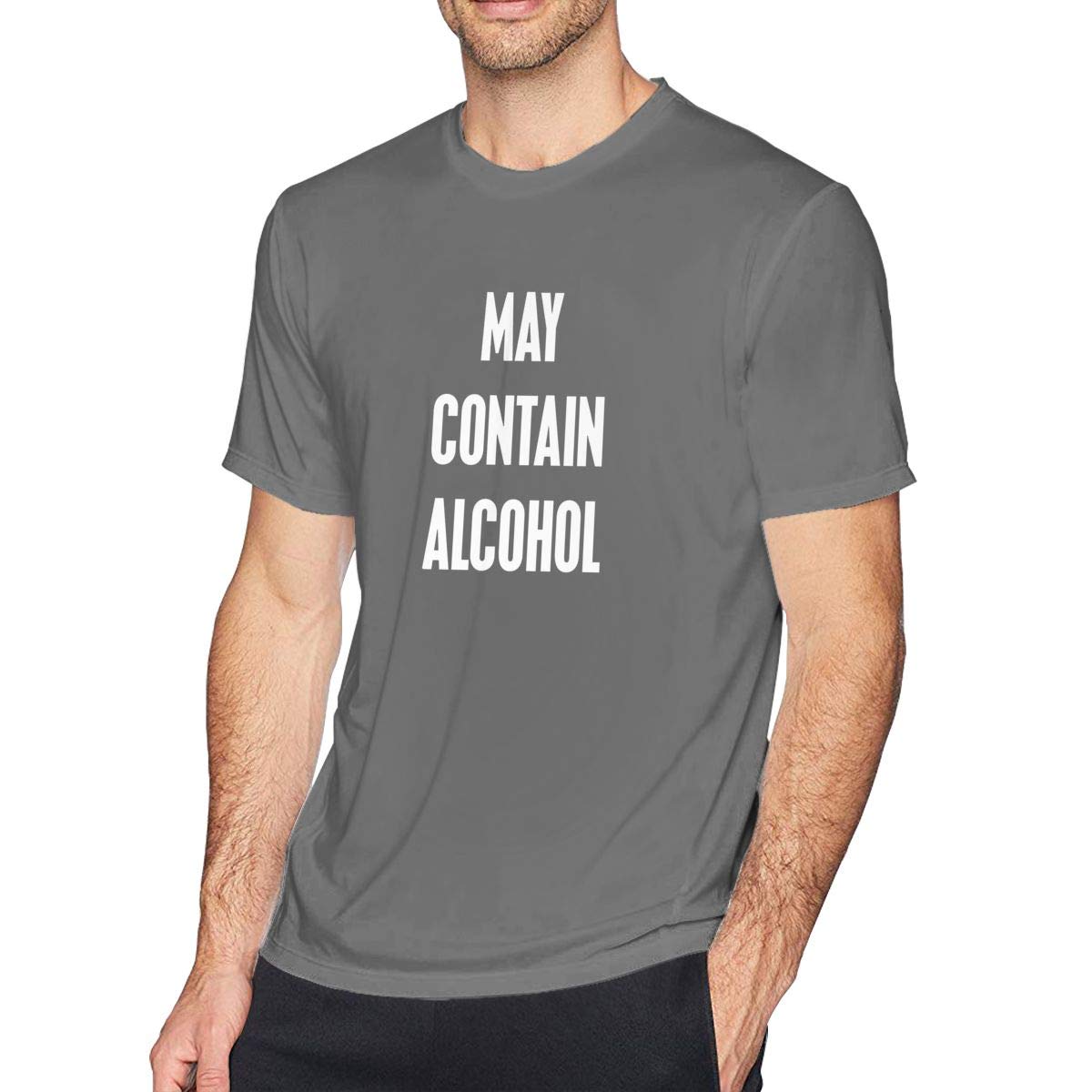 Sumt4 May Contain Alcohol Logo Crew Neck Short Sleeve, Casual For T Shirt