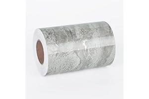 Wallercity Shiny Silver/Gray Marble Peel and Stick Wallpaper Border PVC Self-Adhesive Border Stickers for Bathroom Floor Waterproof Removable Wallpaper Borders Sticker for Mirror Frame 3.94''x394''