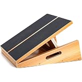 StrongTek Wooden Slant Board, Adjustable Incline, Side Handles, Non-Slip | Standard and XL Sizes, Full or Partial Non-Slip Surfaces, Side Carry Handle, Calf and Ankle Stretching, Squats and Rehab