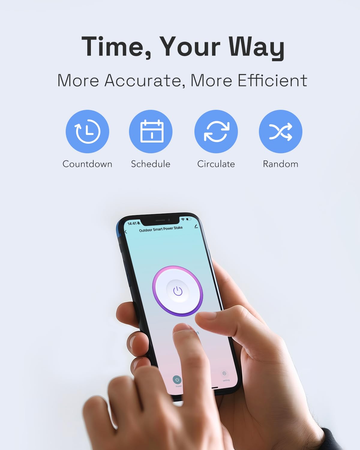 HBN Outdoor Smart Plug Waterproof WiFi Outdoor Outlet Timer with 6 Grounded Outlets, Remote & Voice Control Heavy Duty Yard Stake Plug Compatible with Alexa and Google Assistant No Hub Required - View 5