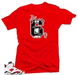 Jordan Retro 6 Carmine Match Tees - The 6's Red