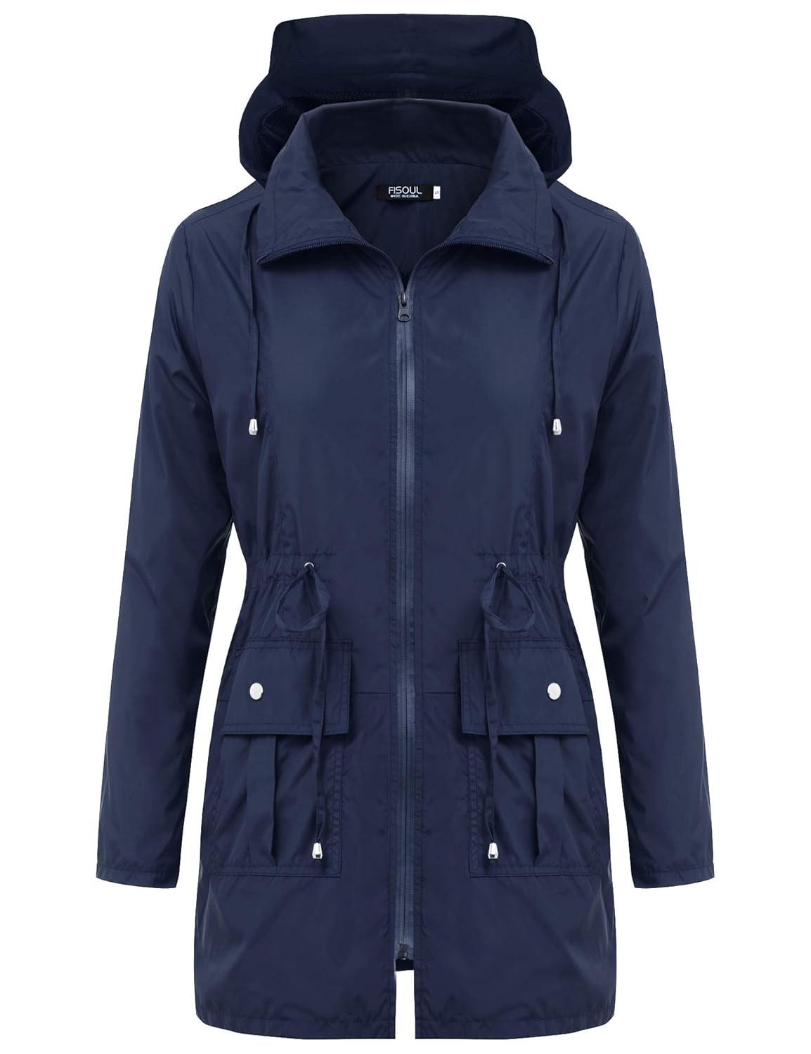FISOUL Women Rain Jackets Waterproof Hood Lightweight Raincoat Pockets