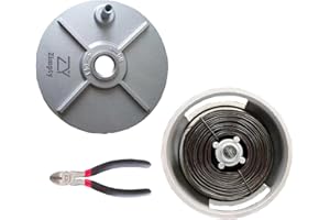 ZIMPTY Aluminium Wheel Reel, Lightweight Aluminum, Left Handed and Right Handed with Rewind Knob and Tie Wire Aluminium Reel and Ribar Tie Wire 16 Gauge and 6' Plier Combo