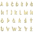 26Pcs 18K Gold Filled A-Z Alphabet Letters Charms for Jewelry Making, Initial A-Z Alphabet Charm Pendant Beads, Slide Glitter Pendants for Women DIY Bracelet Necklace Earrings Choker Making