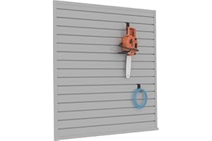 BRITINE Slatwall Panel Garage Organizer PVC Slatwall Heavy Duty Wall Mounted Rack, Interlocking Slat Wall Panels for Tool Organization Peg Board(Grey 4 x 4 ft)