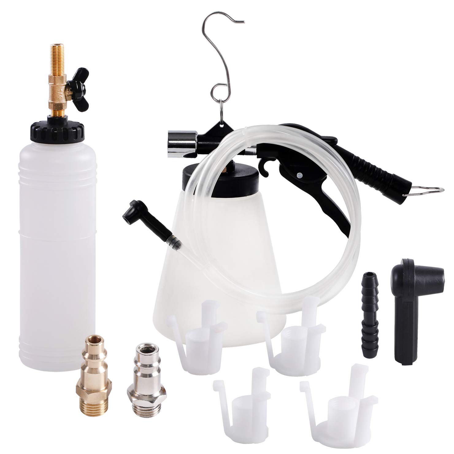 Photo 1 of YSTOOL Brake and Clutch Fluid Pneumatic Vacuum Bleeder Tool Kit Brake Oil Change Set with Extractor and Refill Bottle Master Cylinder Adapters Air Quick Plugs for Auto Car Truck Motorcycle Use