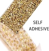Zayejod 4 Rolls Gold Resin Rhinestone Ribbon 10mm Self-Adhesive Glitter view 3