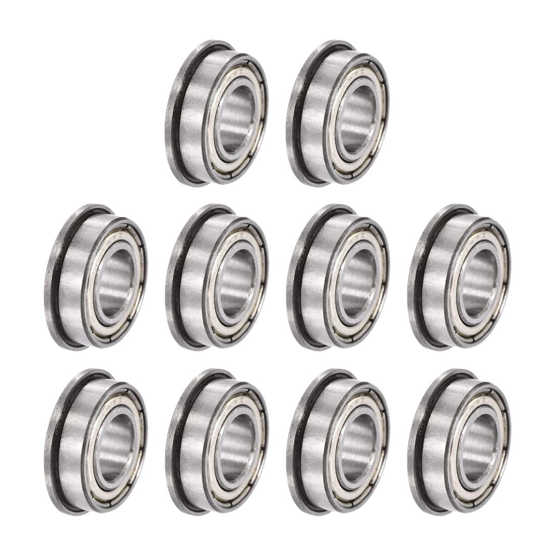 sourcing map F688Z Flanged Ball Bearing 8mmx16mmx5mm Double Metal Shielded (GCr15) Chrome Steel Bearings 10pcs