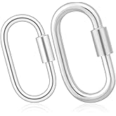Pndeyo 2pcs Oval Locking Jewelry Clasps, Hypoallergenic Necklace Enhancer Shortener, Necklace Clasps and Closures Connector Clips for Bracelet Anklet Jewelry Making- Silver