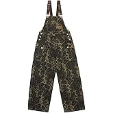 COOLMONAR Women's Y2K Leopard Print Jeans Overall Chic Streetwear Baggy Wide Leg Jumpsuit Retro Hip Hop Loose Trouser