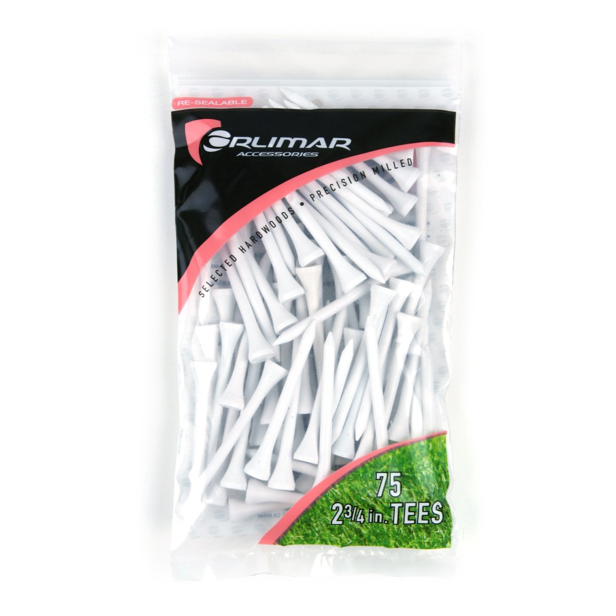 OrlimarWood Golf Tees Multiple Colors, Assorted Sizes 2-1/8 inch, 2-3/8 inch, 2-3/4 inch 3-1/4 inch or 4 inch Tall Golf Tees, 30, 75, 100, 200, 250, 500 Bulk Packs