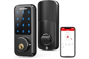 Smart Lock, SMONET Touchscreen Keypad Deadbolt, Keyless Door Entry for Exterior Door, Passcode Code Front Door Lock, WiFi Door Lock Compatible with Alexa, Bluetooth Deadbolt Lock for Home Office