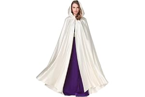 BEAUTELICATE Women's Wedding Hooded Cape Bridal Cloak Poncho Full Length