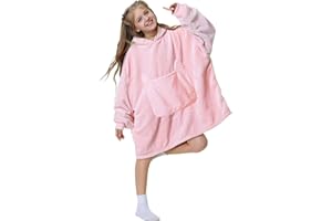 Aemilas Wearable Blanket Hoodie for Kids 6-12 Comfort Oversized Hoodies Blanket Sweatshirt Birthday Gifts, One Size Fits All