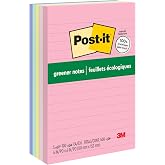 Post-it Greener Notes, 4 x 6 in, Sweet Sprinkles Collection, 5 Lined Pads | Made with 100% Recycled Paper
