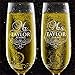 Set of 2, Personalized Wedding Toast Champagne Flutes - Mr. Mrs. Date & Last Name Champagne Wedding Glasses - Engraved Flutes for Bride and Groom Gift for Customized Wedding Gift