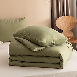 ROSGONIA Queen Comforter Set Olive Green, 3pcs