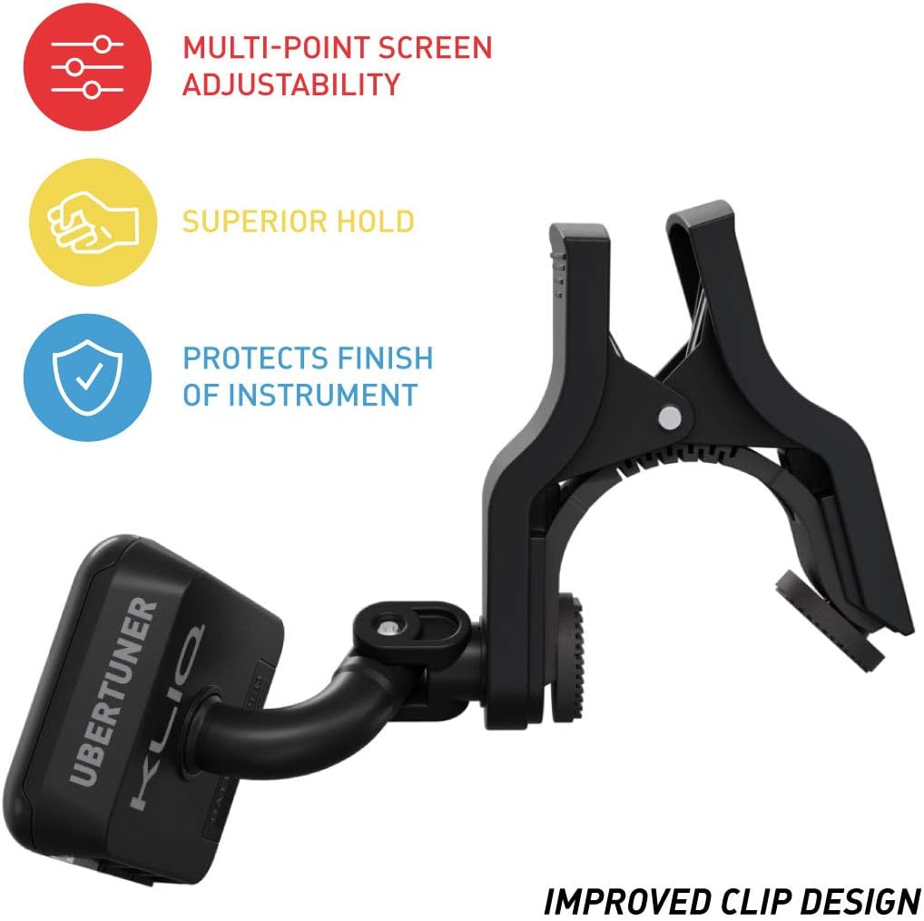KLIQ UberTuner - Professional Clip-On Tuner for All Instruments (multi-key modes) - with Guitar, Ukulele, Violin, Bass & Chromatic Tuning Modes (also for Mandolin and Banjo): Musical Instruments