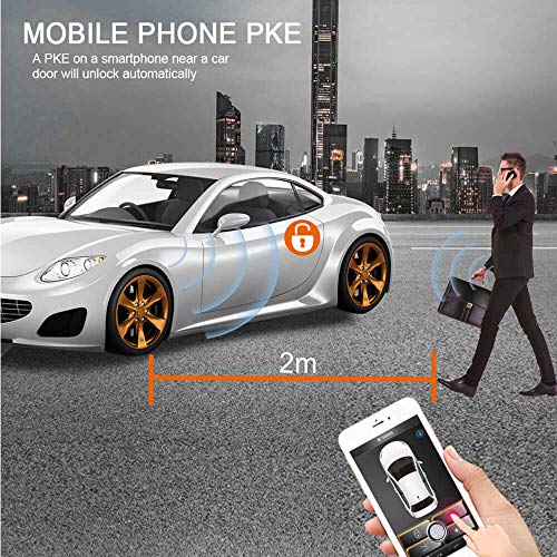 Smartphone PKE Keyless Entry Remote Control Locking/unlock Kit ,3-5M APP Bluetooth Automatic Trunk Opening ,80-100M Smart Key Lgnition Shaking Shock Sensor Car Alarm system