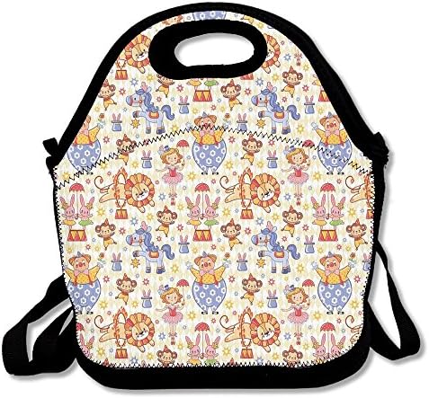 Sjqwnswjw Men One Size Carnival Circus Theme With Cheerful Mascots Monkey Lion Bunny Acrobat Girl And Clown Cute Gym Drawstring Bags Travel Backpack Tote School Rucksack