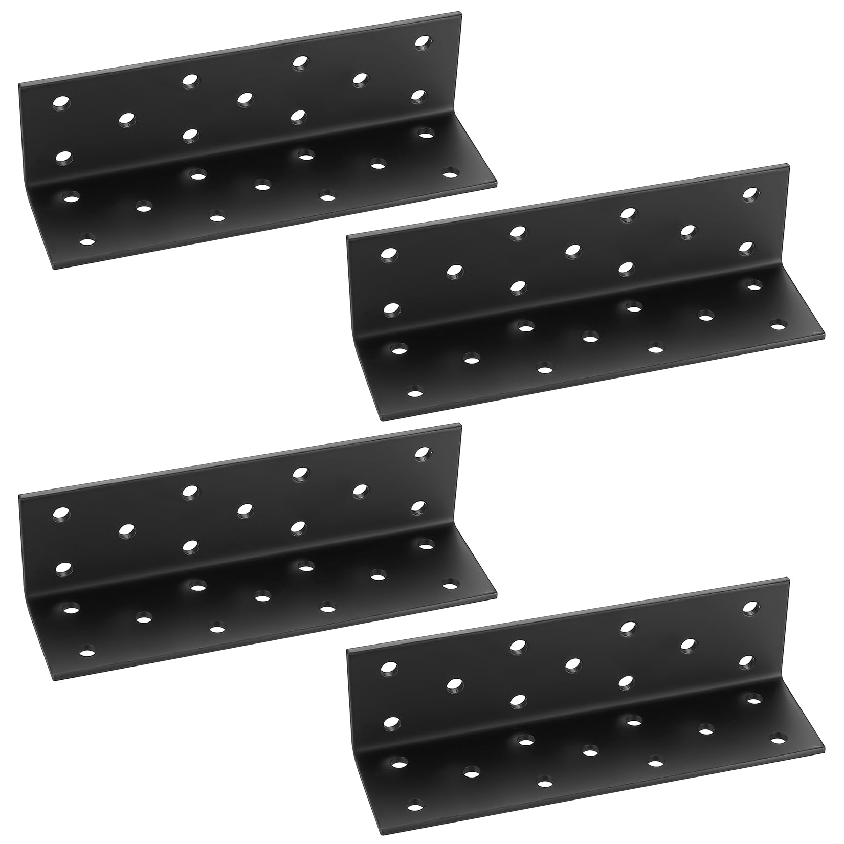 4 Pcs Angle Corner Brackets for Raised Garden Bed, Black Metal L Brackets for Gardens, Fixing Repairing Jointing Furniture Shelves Cabinets, 140x40x40mm