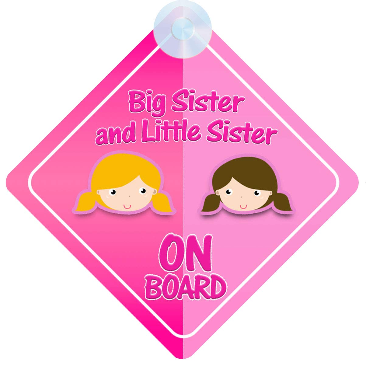Big Sister And Little Sister on Board Car Sign for Children/Baby Girls Non Personalised Character Theme