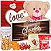 Valentines Day Gift Basket Set | 12 Inch Teddy Bear Plush(COLOR VARYS), Hershey Kisses, Pirouline Wafers, Elmer Sampler Chocolate, Godiva Caramel Milk Candies, V-Day Gift Bag For Her Wife Girlfriendthumb 1